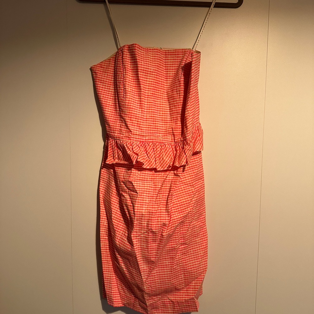 Lilly Pulitzer Strapless Gingham Dress - Coral